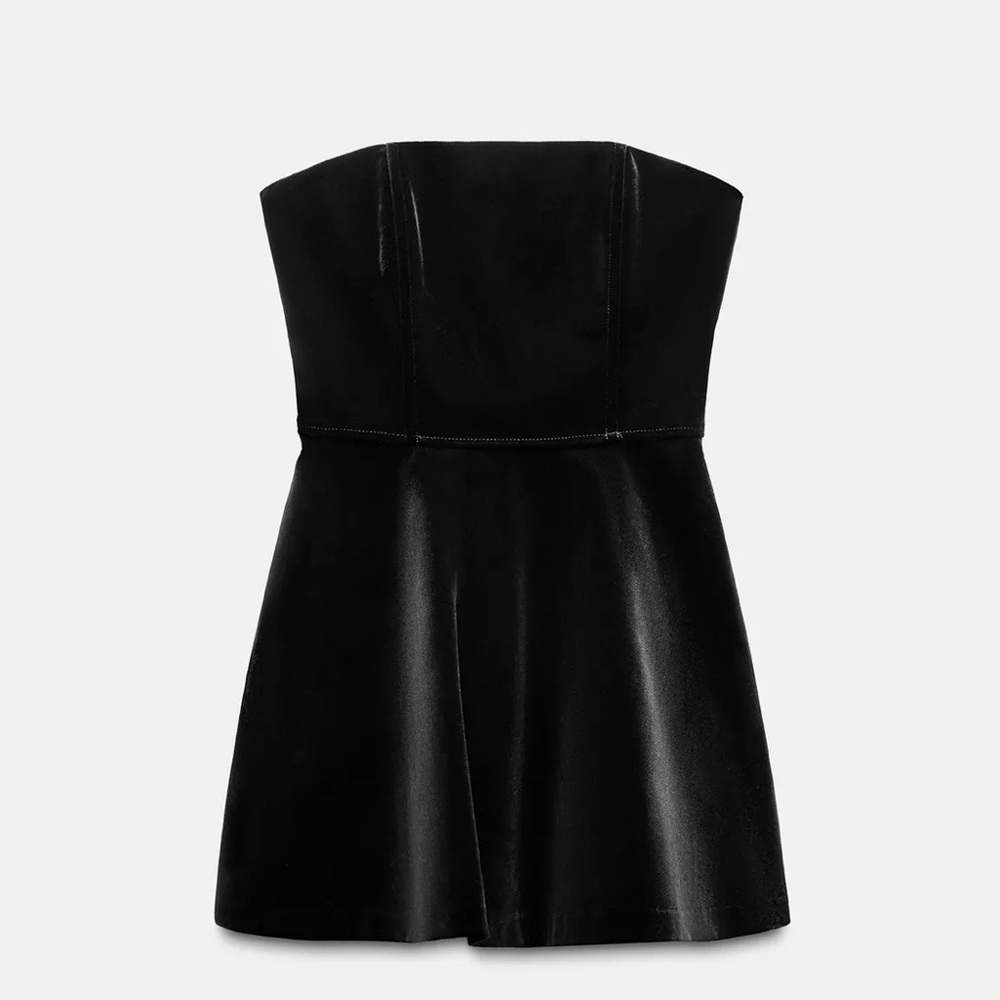 Zara Velvet Black Jumpsuit Dress